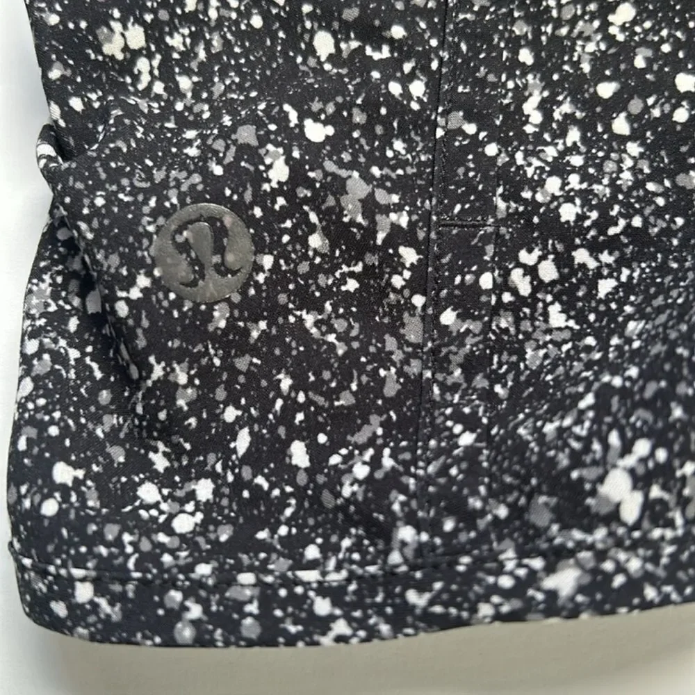Lululemon Run Times Short in Mini Splatter White Black Size 6